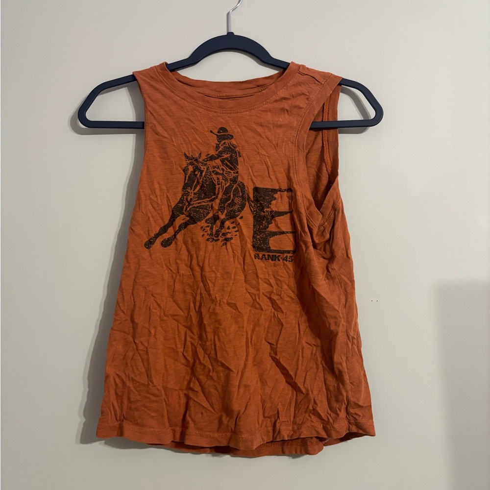 Orange Graphic Tank Top